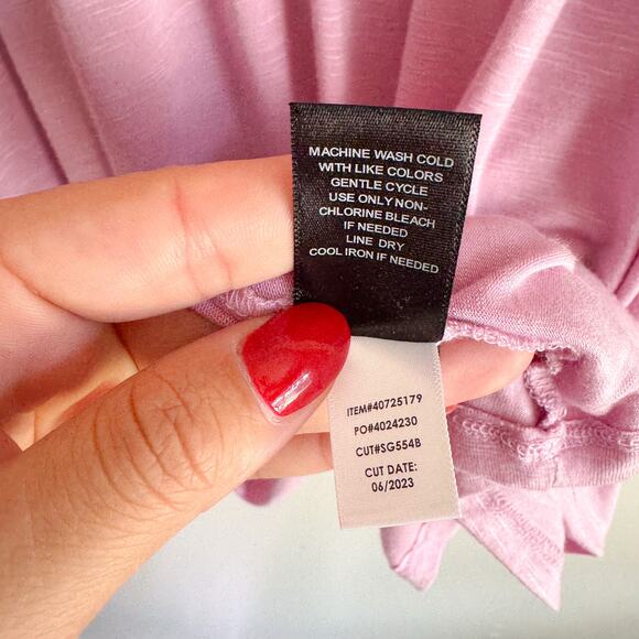 Torrid Pink Purple Knit Crewneck Lace Dolman Sleeve Babydoll Top - 4X - Picture 6 of 11